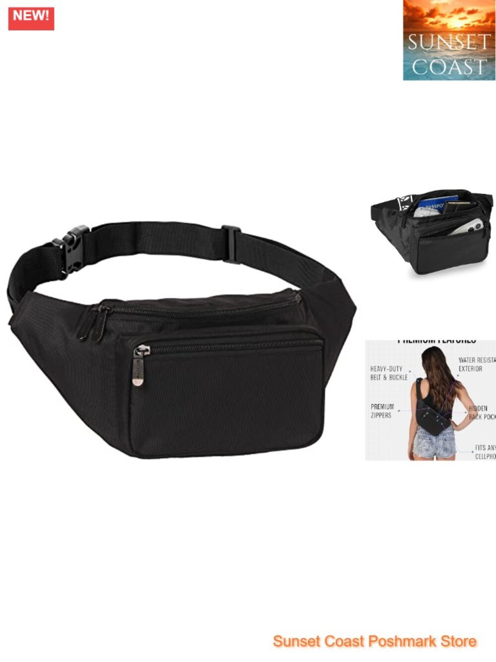 Waterproof Fanny Pack Waist Bag Crossbody Adjustable Multipurpose for Travel